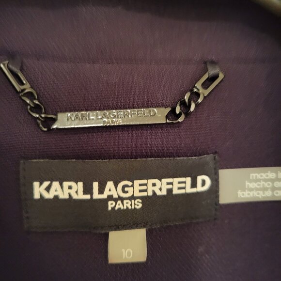 KARL LAGERFELD Classic Black & White Blazer Sz 10 - Picture 2 of 10